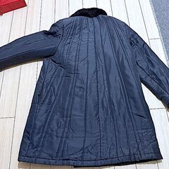 【軽くて温かい】レディーズ 女性 秋冬 SOLAROLI スタンドカラーコート（ブラック × ファー付）Fサイズ　お洒落＆あたたかい冬コートの画像