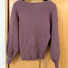GRL リブ編みバルーン袖Vネックセーターの画像