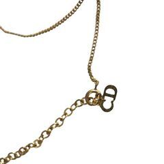 Christian Dior（クリスチャンディオール）ロゴ ラインストーン ネックレス CD ゴールドの画像