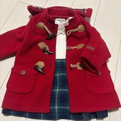 子ども服90 ミキハウス　コート　ワンピースの画像