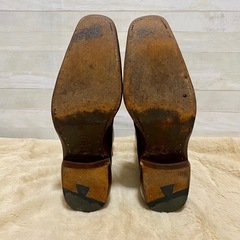 アルフレッドバニスター サイドジップ レザーブーツ 26cm 茶 プレーントゥの画像