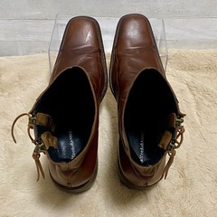 アルフレッドバニスター サイドジップ レザーブーツ 26cm 茶 プレーントゥの画像