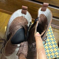 ブラウン 本革 編上げブーツ あしながおじさん 23cmの画像