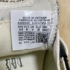 【新品級】コンバース プレイヤー76 レザー ローカット 黒 白 22.5cmの画像