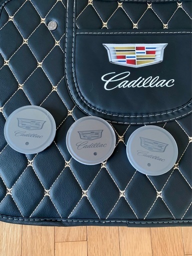 キャデラック Cadillac 車用アクセサリーセット エスカレード シートカバー ネックパッド シートベルトパッド LEDコースター アメ車 コースター アメリカ