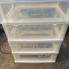 無料　4段　プラチェスト　引き出し　収納ケースの画像