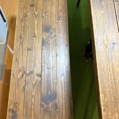 ケルト古木カフェランチテーブルセット４人掛けの画像