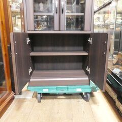 食器棚 コンパクト  サイズ（約）幅：58.5cm 奥行：30cm 高さ：91cmの画像