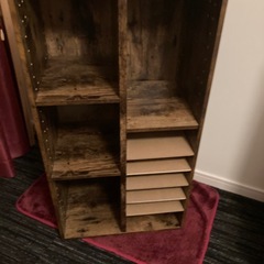 2列木目カラーボックス　used品　おまけ棚板付きの画像