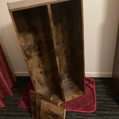 2列木目カラーボックス　used品　おまけ棚板付きの画像