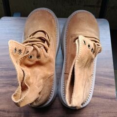 新品 23.5cm レディース ブーツ ブラウン 厚底 シューズ サイドゴア 識別番号:【B249-Z】の画像