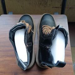 新品 22.5cm レディース ブーツ ブラック 厚底 シューズ ショートブーツ 識別番号:【B248-Z】の画像