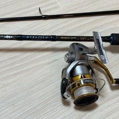 「釣り用品」スピニングリール + ロッド（ロッドケースなし）  の画像