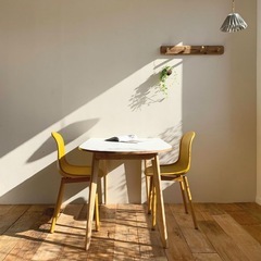 【未組立・未使用】半楕円形 ダイニングテーブル 120cm 韓国インテリアの画像