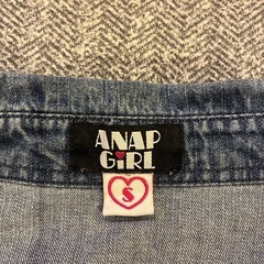 １回着用のみ❤️ANAP アナップガールMデニムシャツ　2WAY 長袖　七分袖の画像