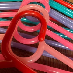 【12本セット】カラフル　プラスチックハンガー幅　約37㎝の画像