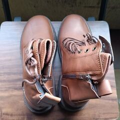 新品 25cm レディース ブーツ ブラウン 厚底 シューズ ショートブーツ 識別番号:【B246-Z】の画像