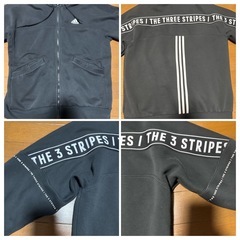 アディダス　スリーストライプス　裏起毛　パーカー　ブラック adidas 黒の画像