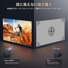 【1.1:1短焦点・Netflix公式ライセンス】iSinbox プロジェクター 家庭用 小型 1200Ansi 4K対応 プロジェクター 天井吊り TOFオートフォーカス Dolbyサウンド搭載 WiFi 6＆Bluetooth5.3双方向通信 大画面 ぷろじえくたー 家庭用 自動台形補正 公式アプリ内蔵 ゲーム用 軽量 ぷろじえくたー グレーの画像