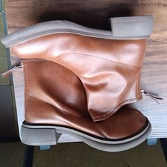 新品 23cm レディース ブーツ ブラウン 厚底 シューズ ショートブーツ 識別番号:【B242-Z】の画像