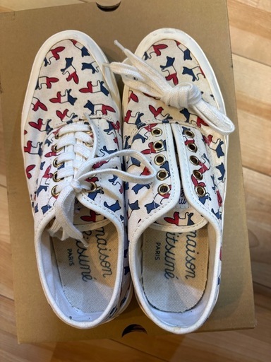 maison kitsune 総柄スニーカー 24.5センチ