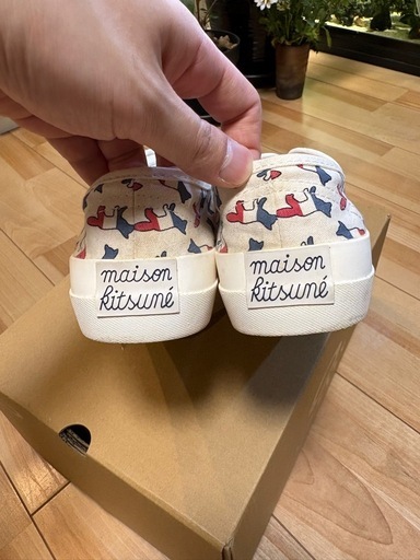 maison kitsune 総柄スニーカー 24.5センチ
