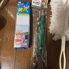 掃除道具　まとめ　網戸クリーナー　霧吹き　ビニール手袋　重曹シート　ブラシの画像