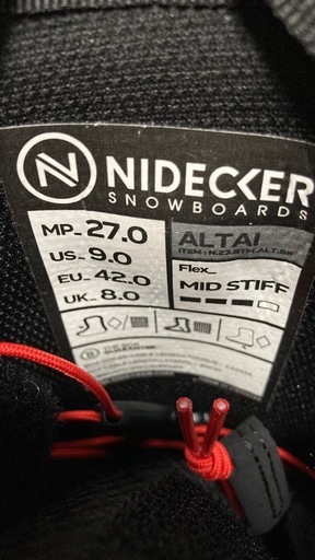 ほぼ新品 Black/27.0 スノーボード 24-25 NIDECKER ナイデッカー ALTAI アルタイ ブーツ