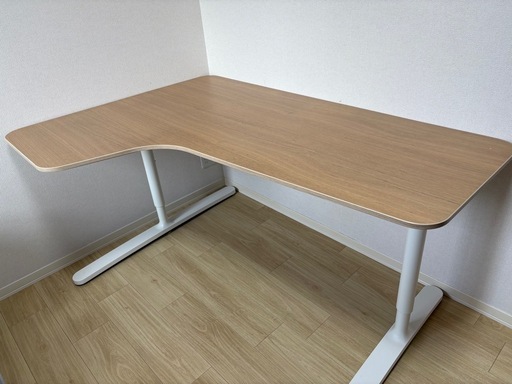 【美品】IKEA　BEKANT コーナーデスク（左/ホワイト）