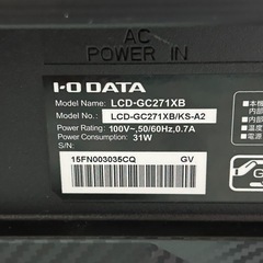 I-O DATA LCD-GC271XB/KS-A2 27型液晶ディスプレイの画像