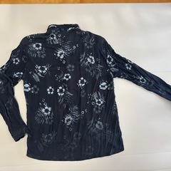 ZARA MAN ネイビー 花柄 長袖シャツの画像