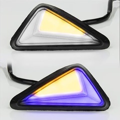 オートバイ用ウィンカーライト フラッシュマウントシグナルインジケーター ユニバーサルL字型 三角形 低消費電力 LEDウィンカーアセンブリの画像