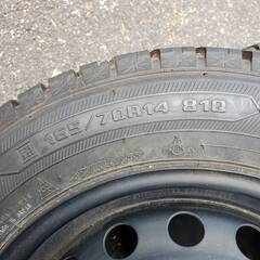 4本 中古 鉄ホイール 14インチ スタッドレスタイヤ グッドイヤー アイスナビ6 165/70/R14　81Qの画像