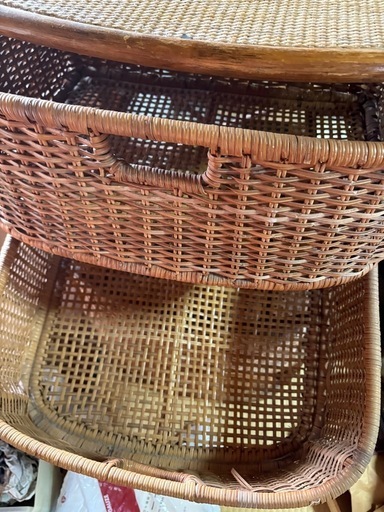 GYP1231 ラタン家具籐家具四段チェスト昭和レトロ (pa) 津福の収納家具