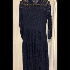 美品　CELFORD 襟付き　レースワンピース　ネイビーの画像