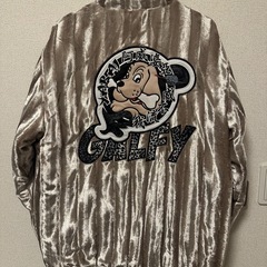 新品GALFY ガルフィー シルバー　ビッグロゴ 刺繍 レオパード ブルゾンLの画像