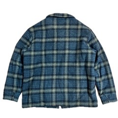 ウールリッチ woolrich 90s XL 古着 メンズ オンブレ チェック ビンテージ アメカジ 裏毛 ウールジャケット US ネイビー 総柄の画像