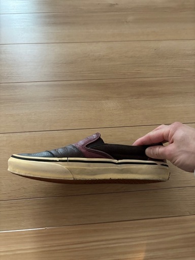 レア　Vans レザースリッポンスニーカー ブラウン/ブラック　US10サイズ