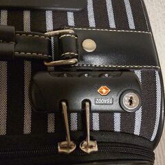 ストライプ柄スーツケース 機内持ち込み可 ダイヤル付き 鍵なしの画像