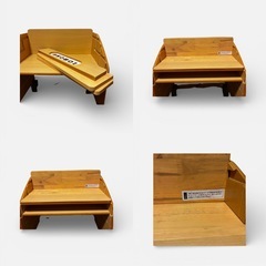 ASOBO 木製キッズデスク 本棚付 多機能テーブルの画像