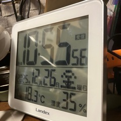 【極美品】Landex 電波時計 デジタル 置時計 YT5277 バックライト・温湿度計付【販売価格】2,980円の画像