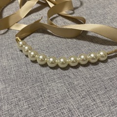 帯飾り　フェイクパール　ベージュの画像