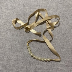 帯飾り　フェイクパール　ベージュの画像