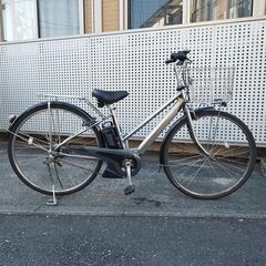 【美品】YAMAHA ヤマハ 電動アシスト自転車 PAS CITY-SP5 PA27CSP5 バッテリー15.4Ah 27インチ 2023年 パス シティ ミラーシルバー 5段変速 電動自転車 譲渡証明書の画像