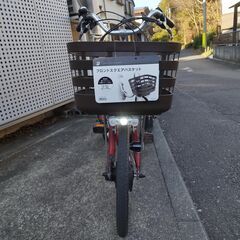 【美品】BRIDGESTONE ブリヂストン 電動アシスト三輪自転車 RAKUTTO Wagon RW0B42 フロンティア ラクットワゴン T.Xルビーレッド B400バッテリー 14.3Ah相当 3段変速 ブリジストンBの画像