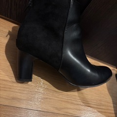 サイドゴアブーツ ブラック レザー スエードの画像