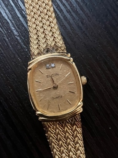 ELGIN ゴールド　レディース腕時計・ヴィンテージ品 ヴィンテージ ELGIN ゴールドメッキ レディース クォーツ腕時計 