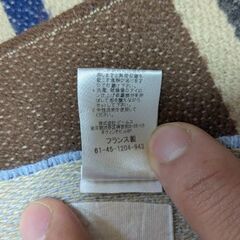 Ray BEAMS ストライプ×カラーブロック マフラー｜ブルー×ブラウン｜フリンジ付き｜ユニセックスの画像