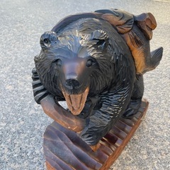 北海道　熊の置物の画像