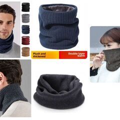 【一度のみ】男女兼用ネックウォーマー 黒＆チャコールの画像